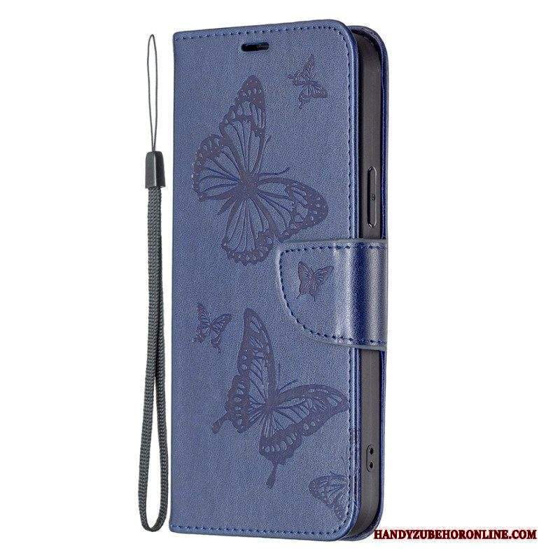 Custodia in pelle Xiaomi 13 Farfalle Stampate Strappy