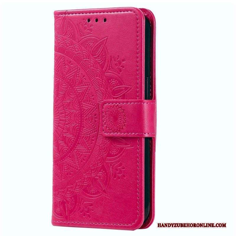 Custodia in pelle Xiaomi 13 Lite Mandala Sole Con Cordino