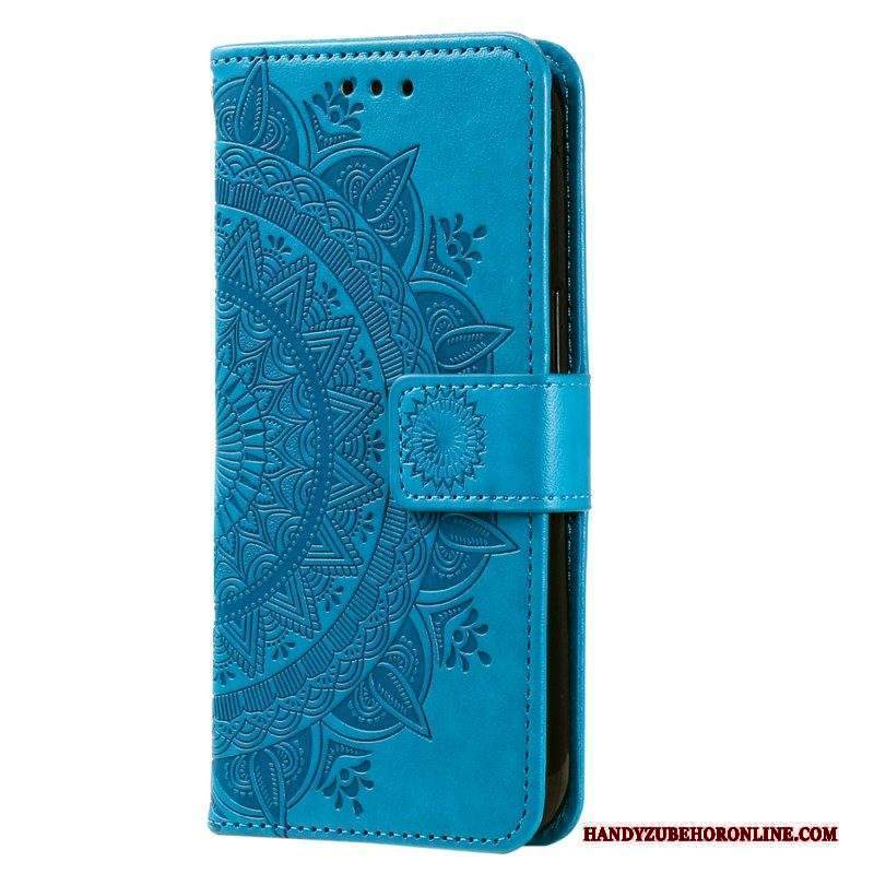 Custodia in pelle Xiaomi 13 Lite Mandala Sole Con Cordino