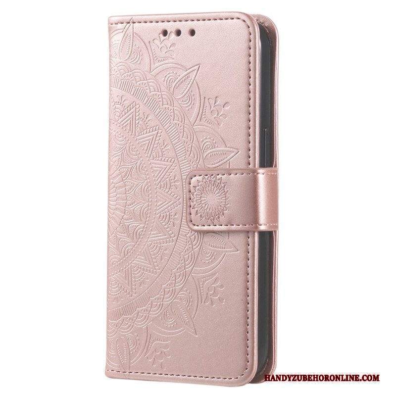 Custodia in pelle Xiaomi 13 Lite Mandala Sole Con Cordino