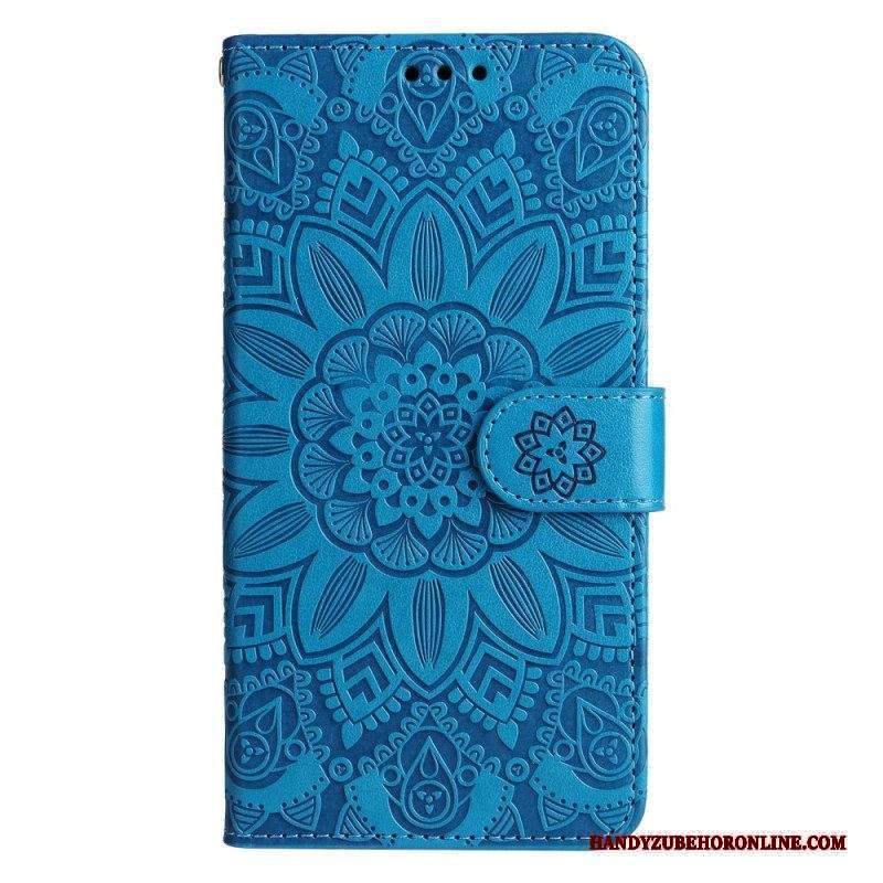 Custodia in pelle Xiaomi 13 Mandala Sole Con Cordino