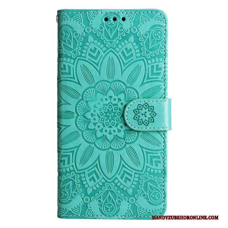 Custodia in pelle Xiaomi 13 Mandala Sole Con Cordino