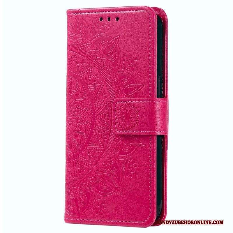 Custodia in pelle Xiaomi 13 Mandala Sole Con Cordino