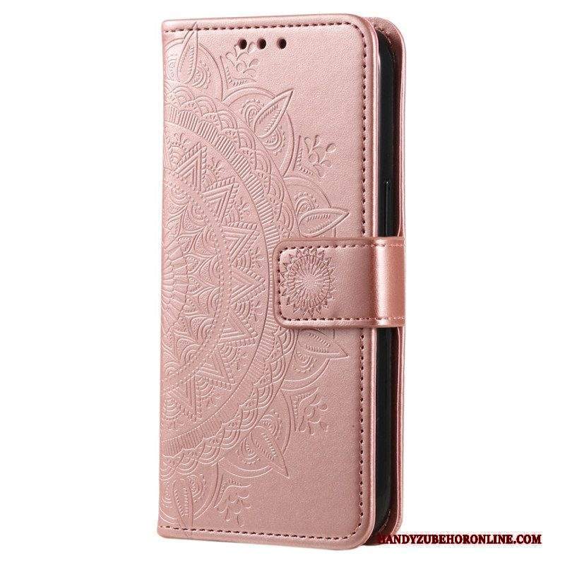 Custodia in pelle Xiaomi 13 Mandala Sole Con Cordino