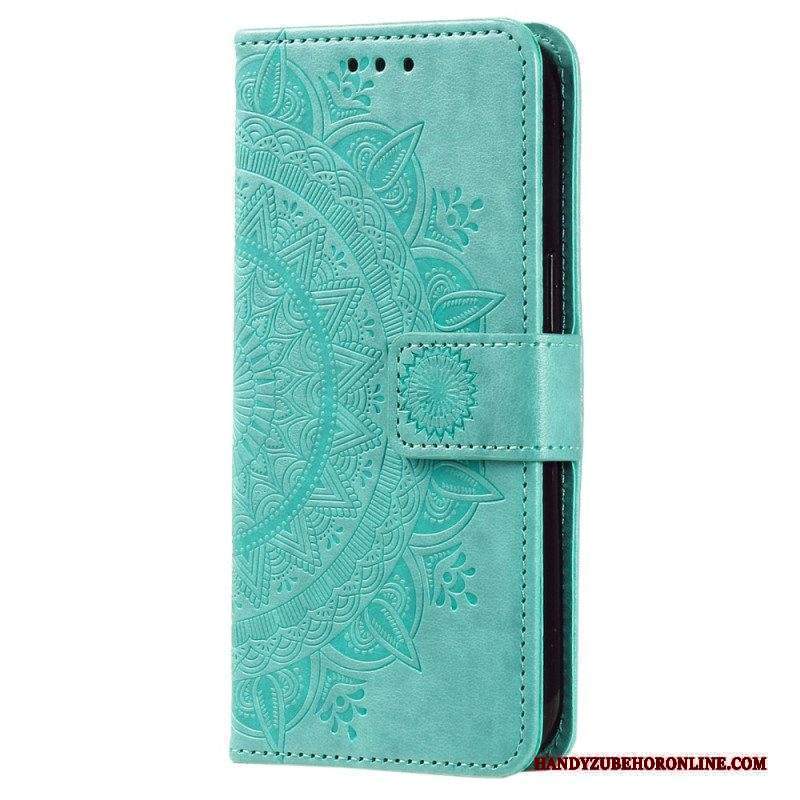 Custodia in pelle Xiaomi 13 Mandala Sole Con Cordino