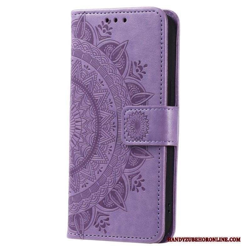 Custodia in pelle Xiaomi 13 Mandala Sole Con Cordino