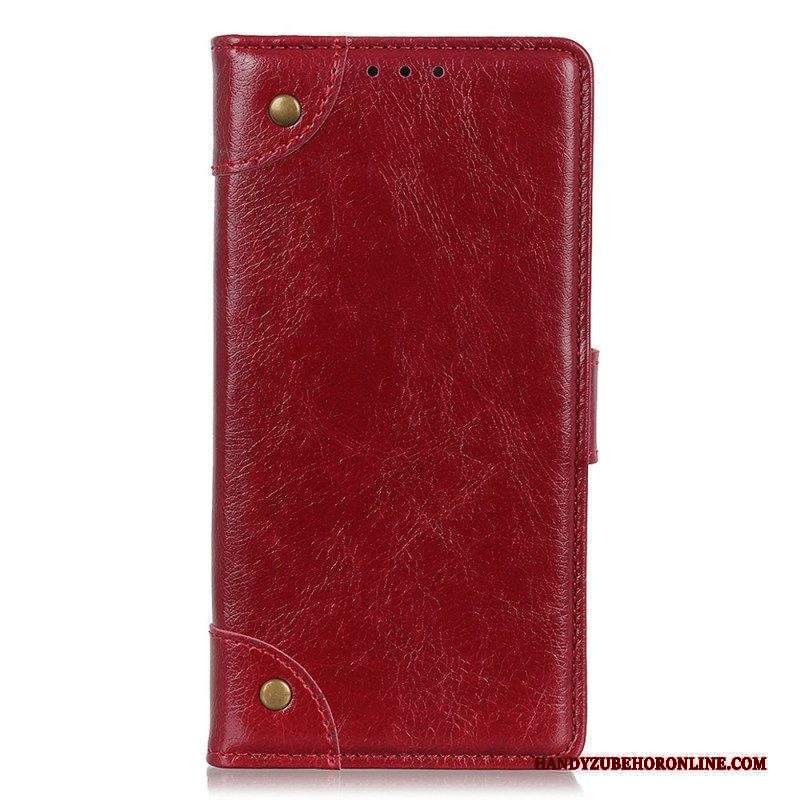 Custodia in pelle Xiaomi 13 Pro Rivetti Vintage In Pelle Nappa Stile