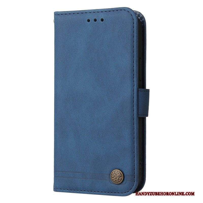 Custodia in pelle Xiaomi 13 Pro Stile In Pelle Con Rivetto Decorativo