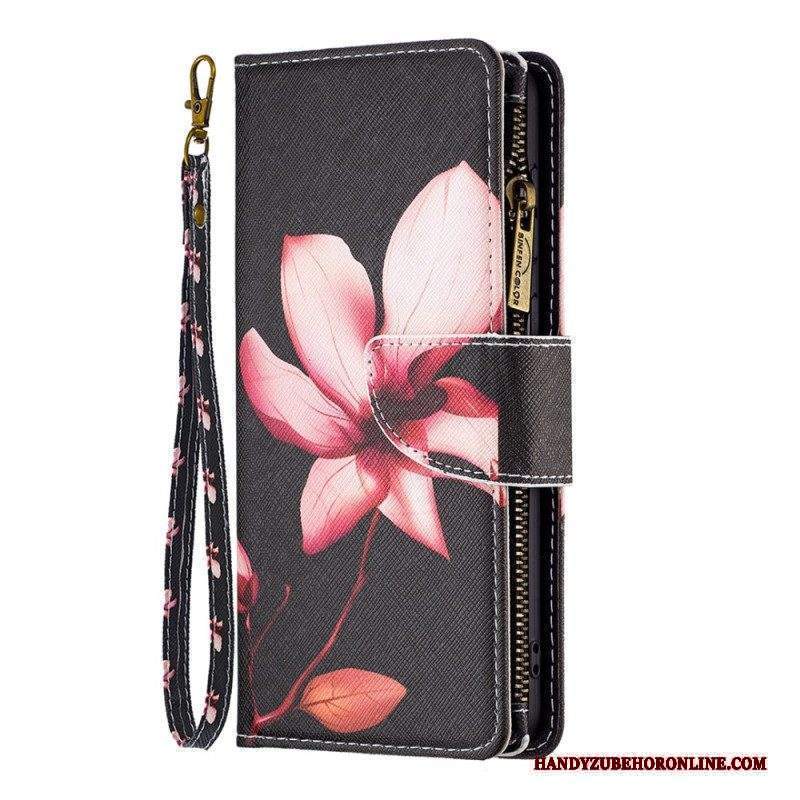 Custodia in pelle Xiaomi 13 Pro Tasca Con Zip A Fiore