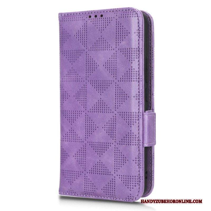 Custodia in pelle Xiaomi 13 Pro Triangoli Con Cordino