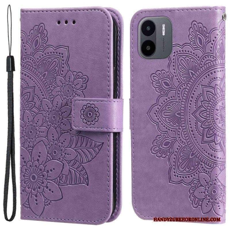 Custodia in pelle Xiaomi Redmi A1 Fiore Mandala