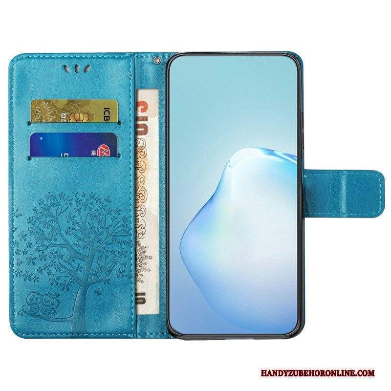 Custodia in pelle Xiaomi Redmi A1 Perizoma Albero E Gufi