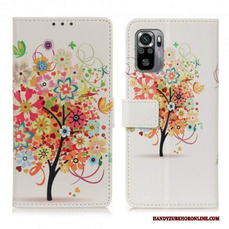 Custodia in pelle Xiaomi Redmi Note 10 / 10S Albero In Fiore