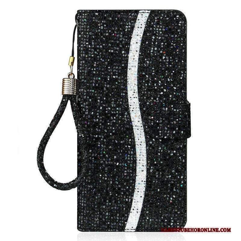 Custodia in pelle Xiaomi Redmi Note 10 / 10S Design A S Con Paillettes