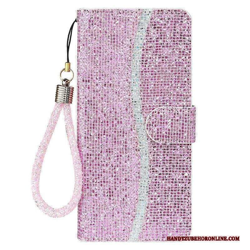 Custodia in pelle Xiaomi Redmi Note 10 / 10S Design A S Con Paillettes