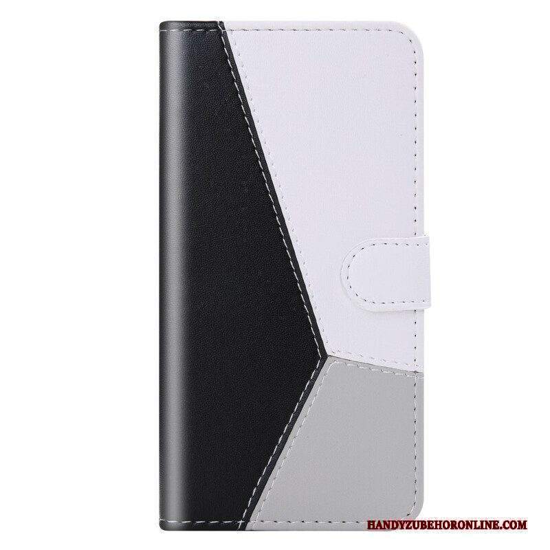 Custodia in pelle Xiaomi Redmi Note 10 / 10S Effetto Pelle Tricolore