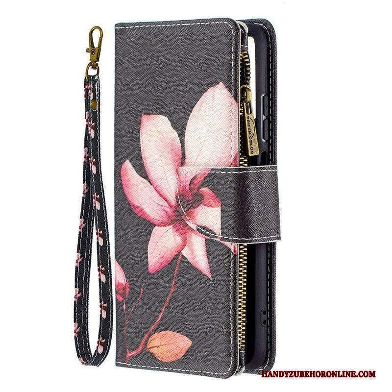 Custodia in pelle Xiaomi Redmi Note 10 / 10S Tasca Con Zip A Fiore