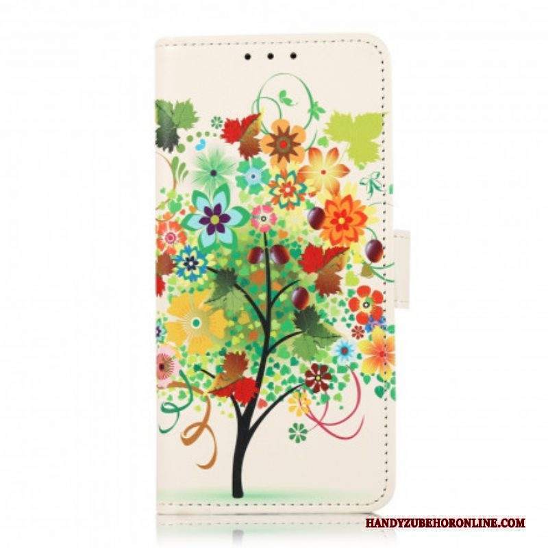 Custodia in pelle Xiaomi Redmi Note 10 5G Albero In Fiore