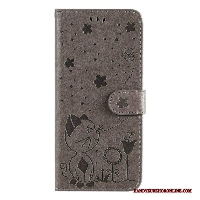 Custodia in pelle Xiaomi Redmi Note 10 5G Anina Gatto