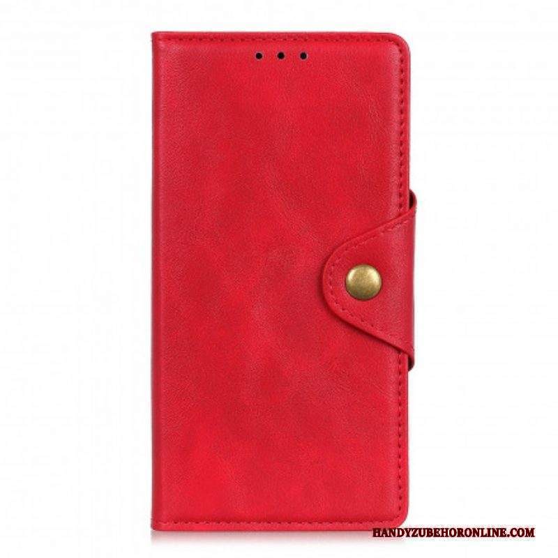 Custodia in pelle Xiaomi Redmi Note 10 5G Bottone In Ecopelle