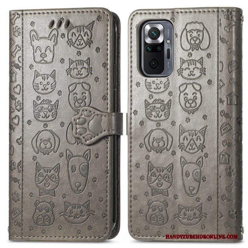 Custodia in pelle Xiaomi Redmi Note 10 Pro Animali Animati