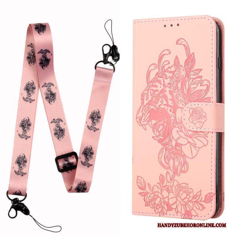 Custodia in pelle Xiaomi Redmi Note 10 Pro Barocco Strappy Tiger