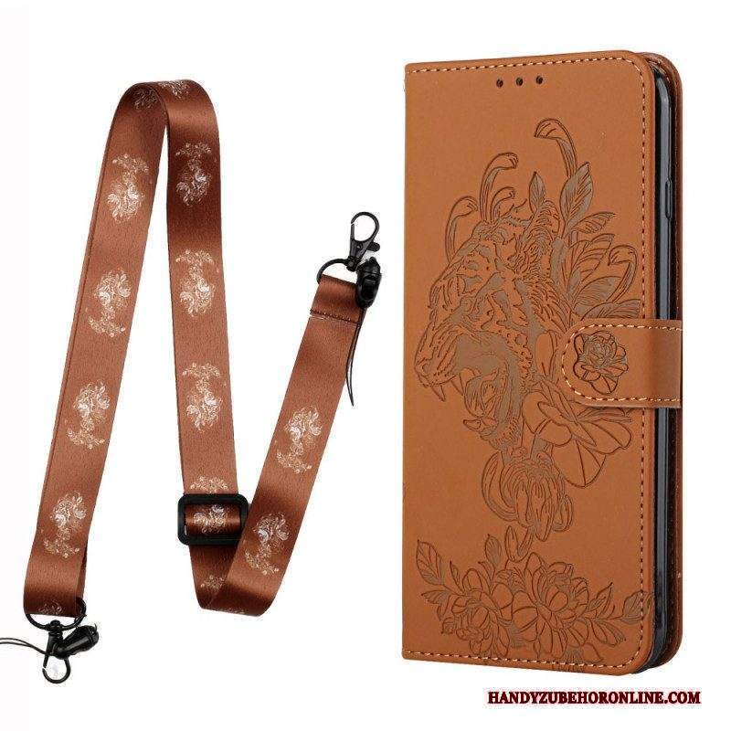 Custodia in pelle Xiaomi Redmi Note 10 Pro Barocco Strappy Tiger