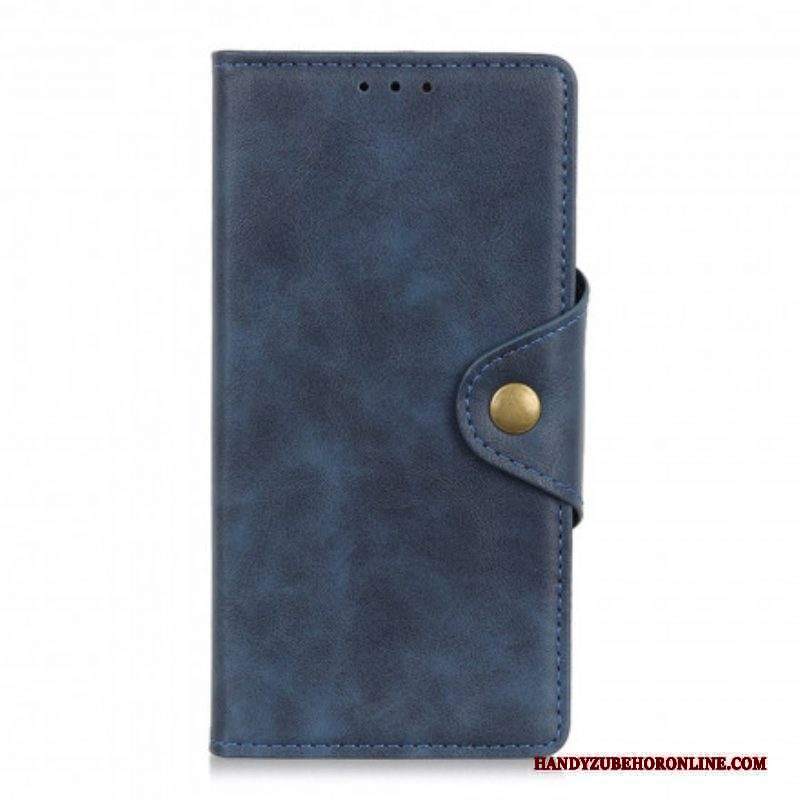 Custodia in pelle Xiaomi Redmi Note 10 Pro Bottone In Ecopelle