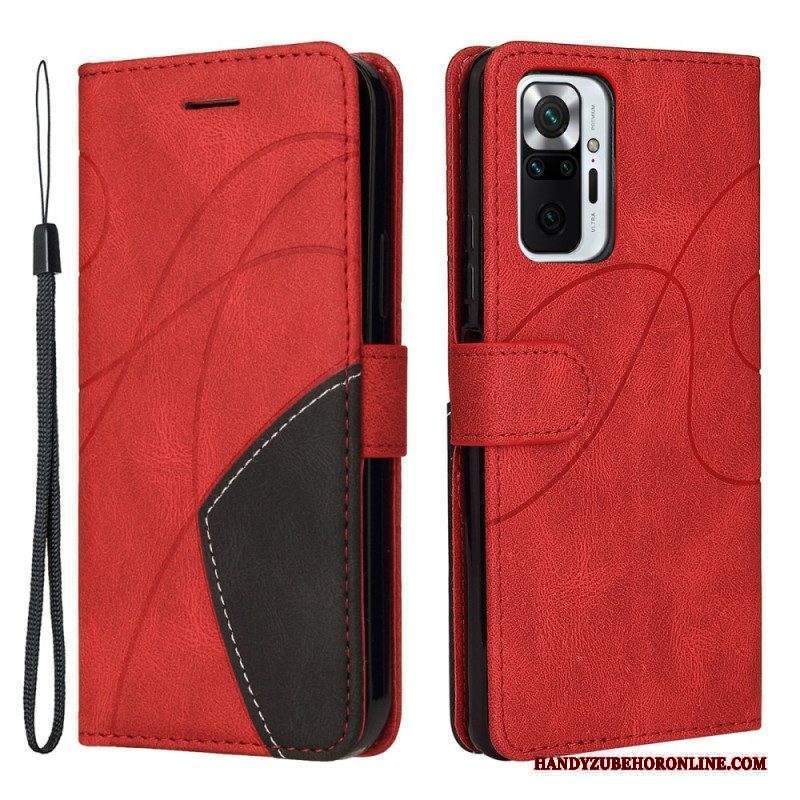 Custodia in pelle Xiaomi Redmi Note 10 Pro Ecopelle Firmata Bicolore