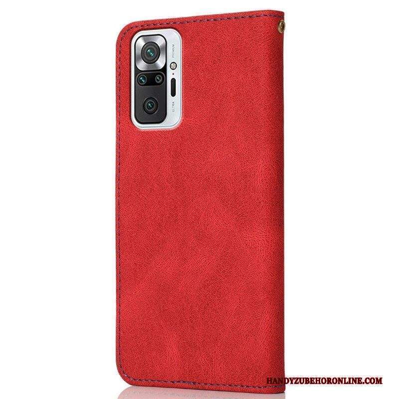 Custodia in pelle Xiaomi Redmi Note 10 Pro Ecopelle Triangolare Bicolore