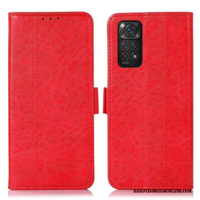 Custodia in pelle Xiaomi Redmi Note 11 / 11S Cuciture Sottili