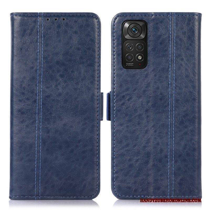 Custodia in pelle Xiaomi Redmi Note 11 / 11S Cuciture Sottili