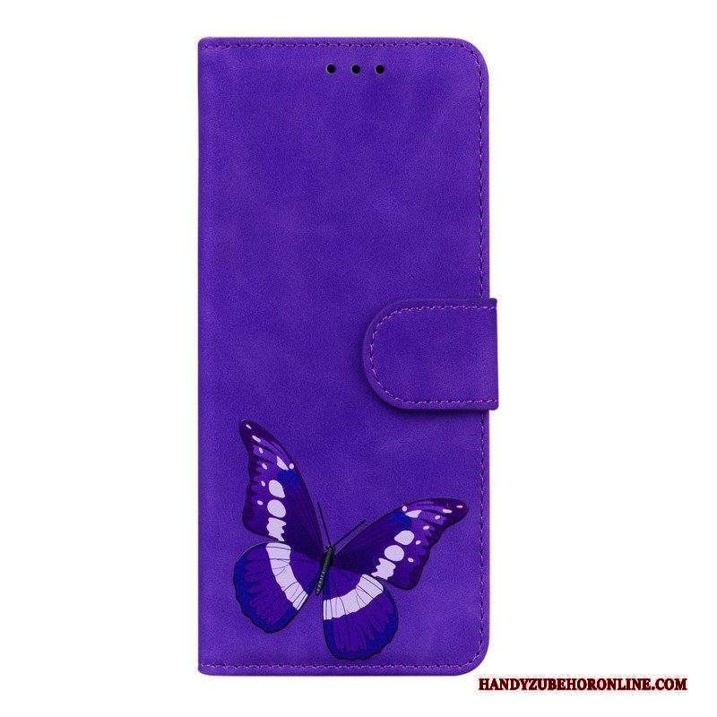 Custodia in pelle Xiaomi Redmi Note 11 / 11S Farfalla Dal Tocco Di Pelle