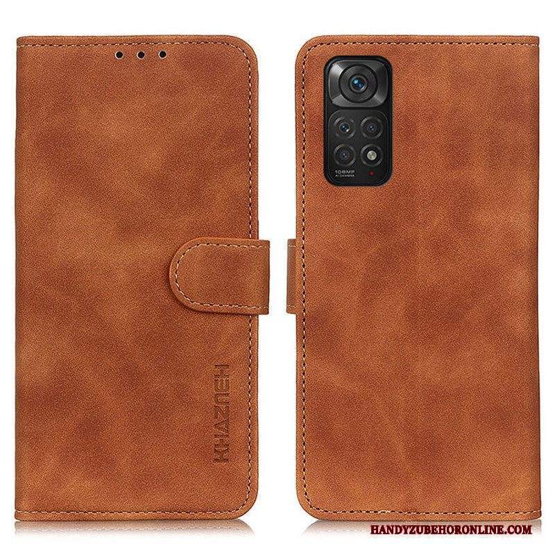 Custodia in pelle Xiaomi Redmi Note 11 / 11S Khazneh Effetto Pelle Vintage