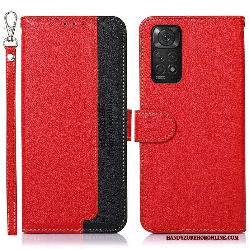 Custodia in pelle Xiaomi Redmi Note 11 / 11S Lychee Style Rfid Khazneh