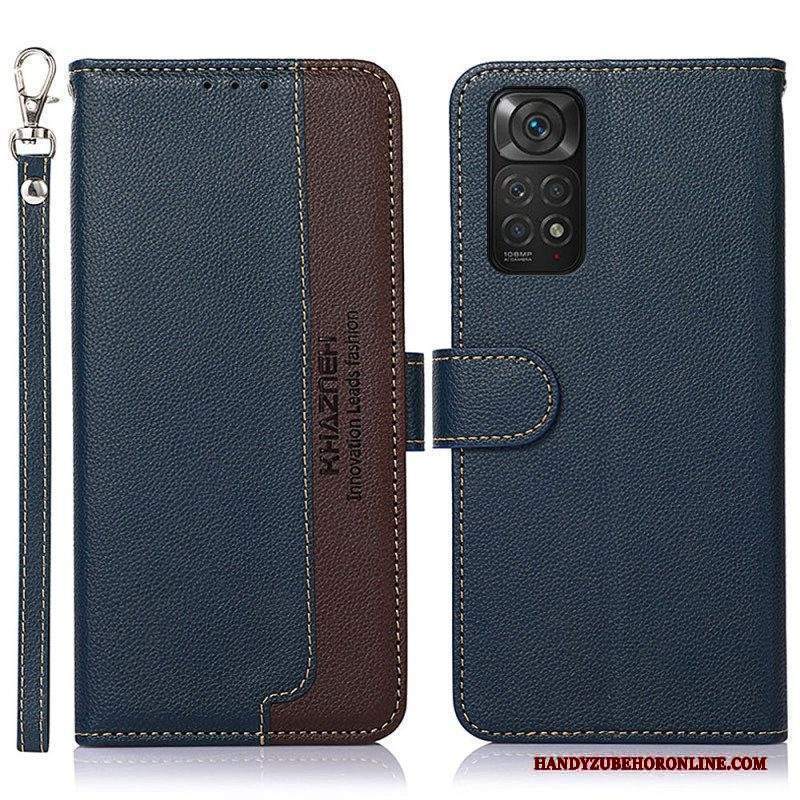 Custodia in pelle Xiaomi Redmi Note 11 / 11S Lychee Style Rfid Khazneh