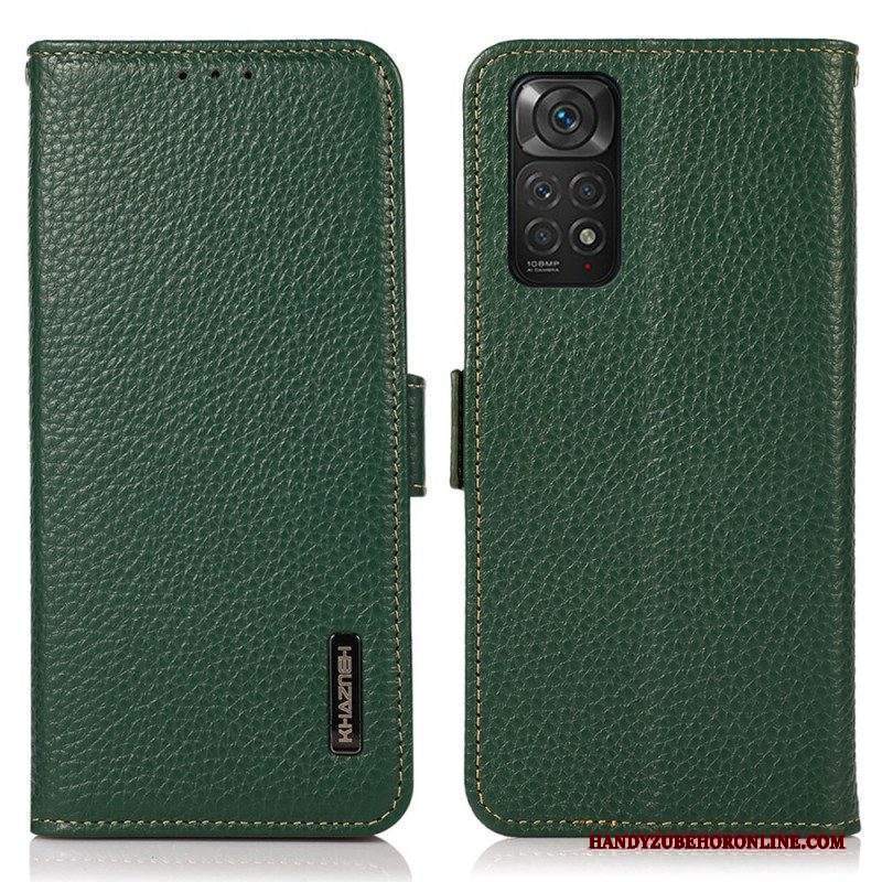 Custodia in pelle Xiaomi Redmi Note 11 / 11S Pelle Litchi Khazneh Rfid