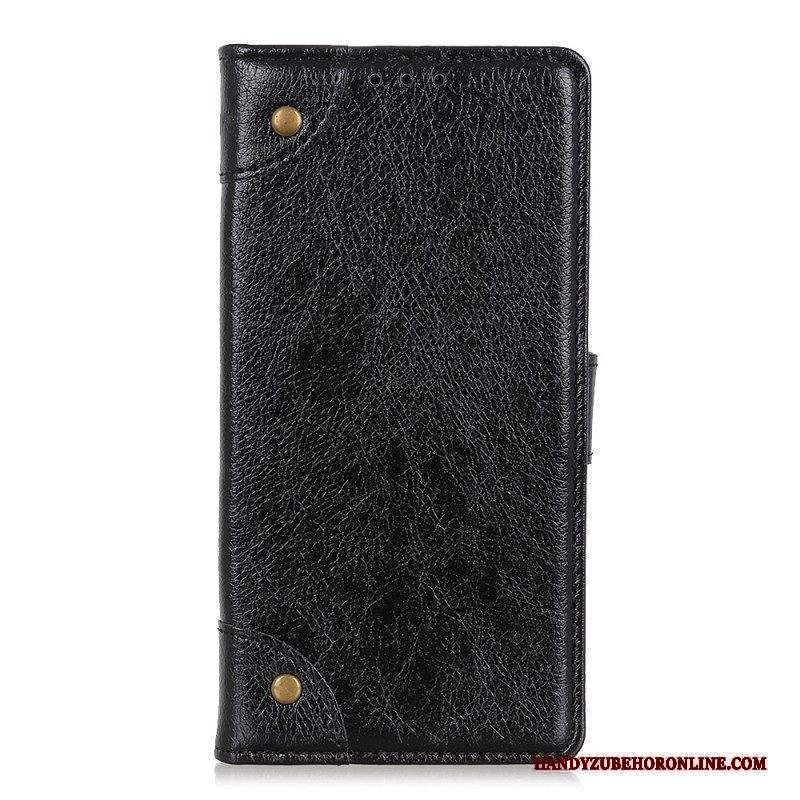 Custodia in pelle Xiaomi Redmi Note 11 Pro / 11 Pro 5G Rivetti Vintage In Pelle Nappa Stile