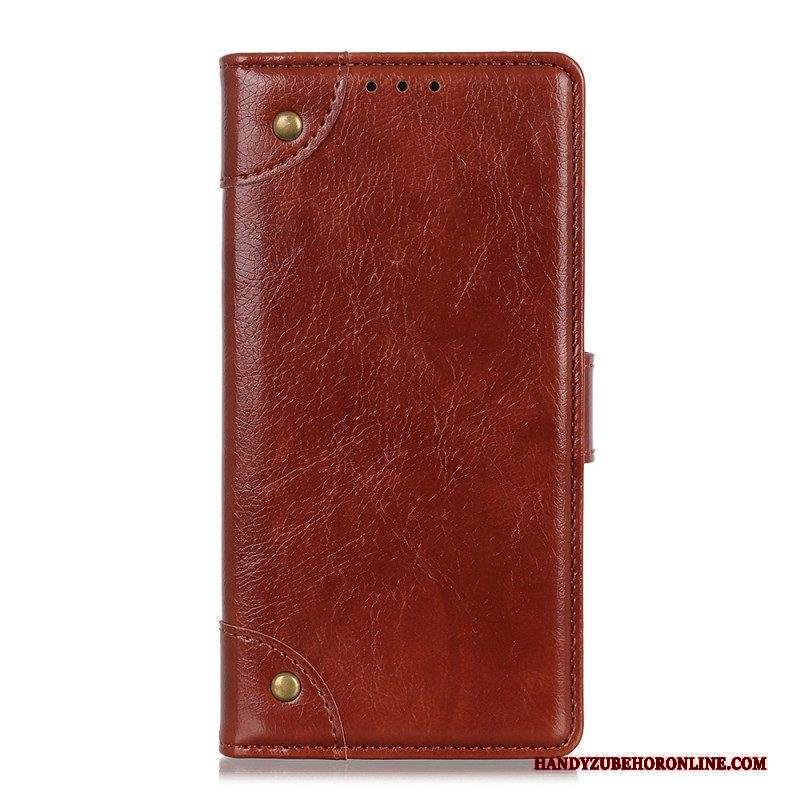 Custodia in pelle Xiaomi Redmi Note 11 Pro / 11 Pro 5G Rivetti Vintage In Pelle Nappa Stile