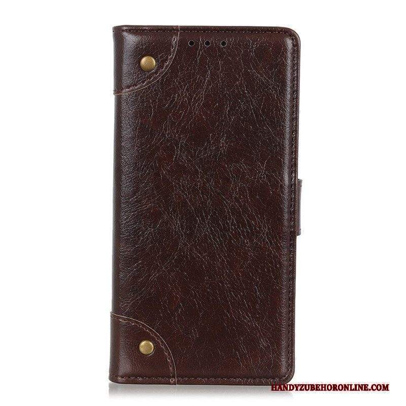 Custodia in pelle Xiaomi Redmi Note 11 Pro / 11 Pro 5G Rivetti Vintage In Pelle Nappa Stile