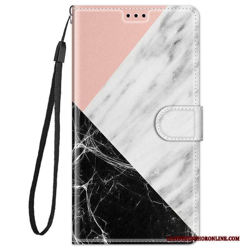 Custodia in pelle Xiaomi Redmi Note 11 Pro Plus 5G Eleganza In Marmo Strappy