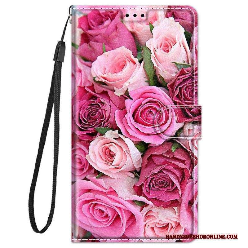 Custodia in pelle Xiaomi Redmi Note 11 Pro Plus 5G Rose Con Cordino