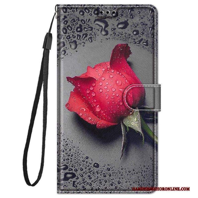 Custodia in pelle Xiaomi Redmi Note 11 Pro Plus 5G Rose Con Cordino