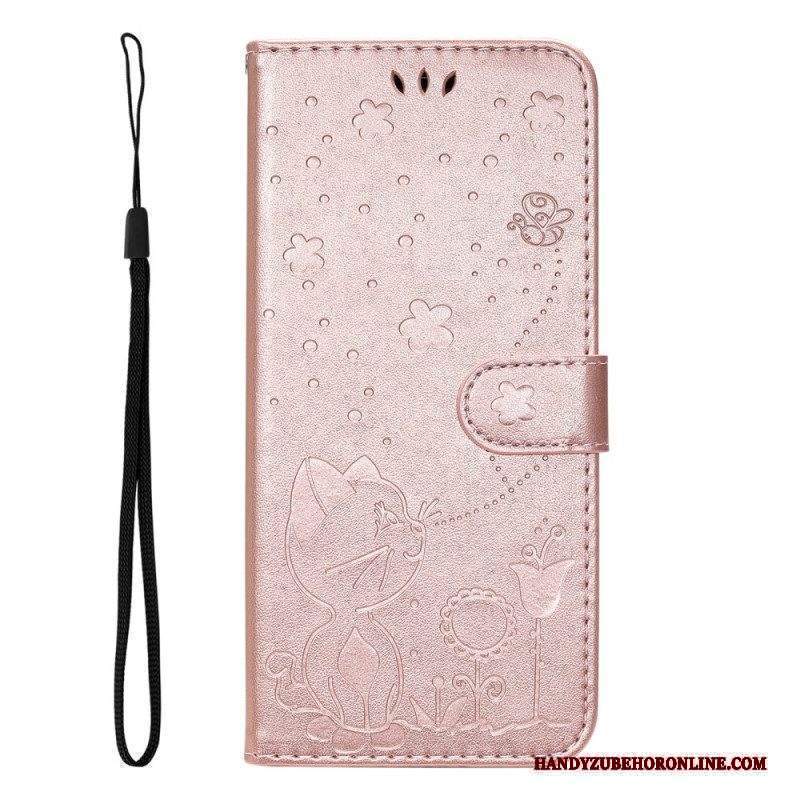 Custodia in pelle Xiaomi Redmi Note 11 Pro Plus 5G Strappy Cat E Api