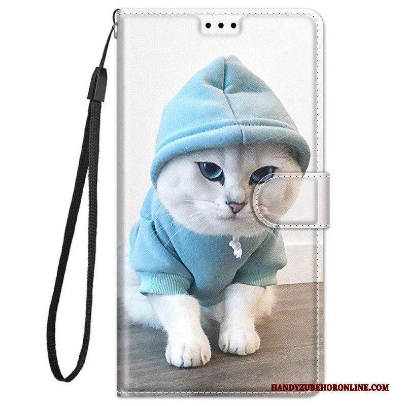 Custodia in pelle Xiaomi Redmi Note 11 Pro Plus 5G Ventaglio Gatto Perizoma