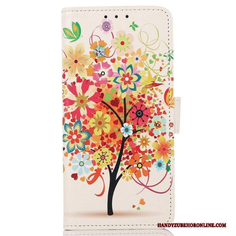 Custodia in pelle Xiaomi Redmi Note 12 4G Albero Con Fogliame Colorato