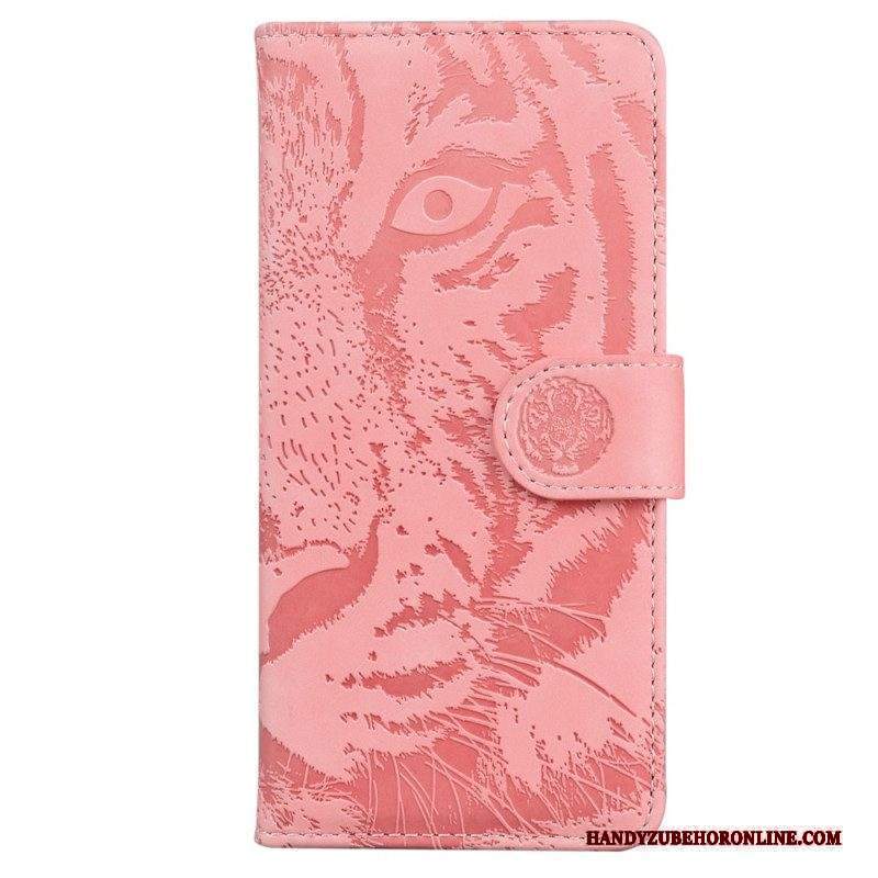 Custodia in pelle Xiaomi Redmi Note 12 4G Impronta Di Tigre