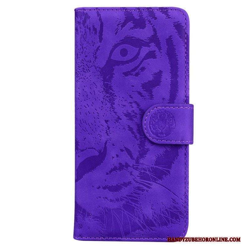 Custodia in pelle Xiaomi Redmi Note 12 4G Impronta Di Tigre