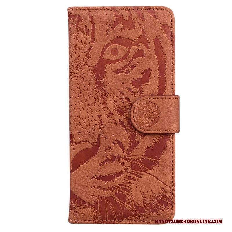 Custodia in pelle Xiaomi Redmi Note 12 4G Impronta Di Tigre