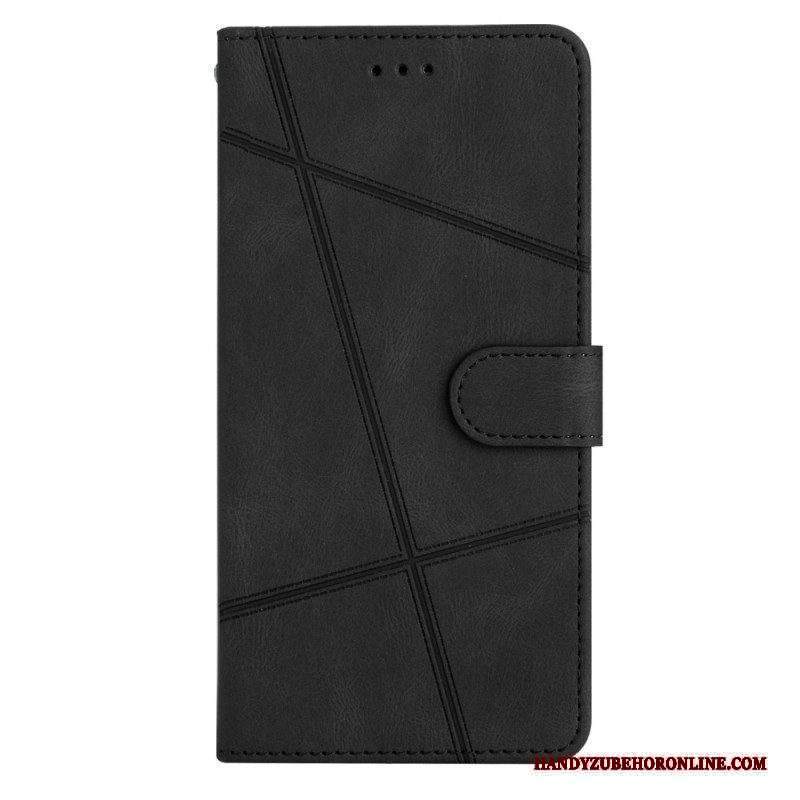 Custodia in pelle Xiaomi Redmi Note 12 4G Strappy Geometrico